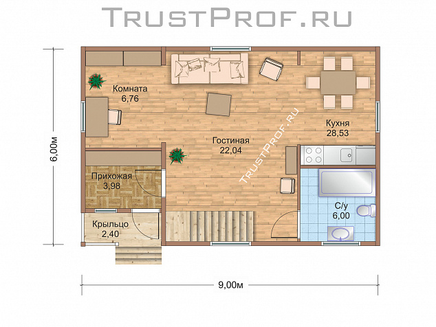 Планировка 1 этажа